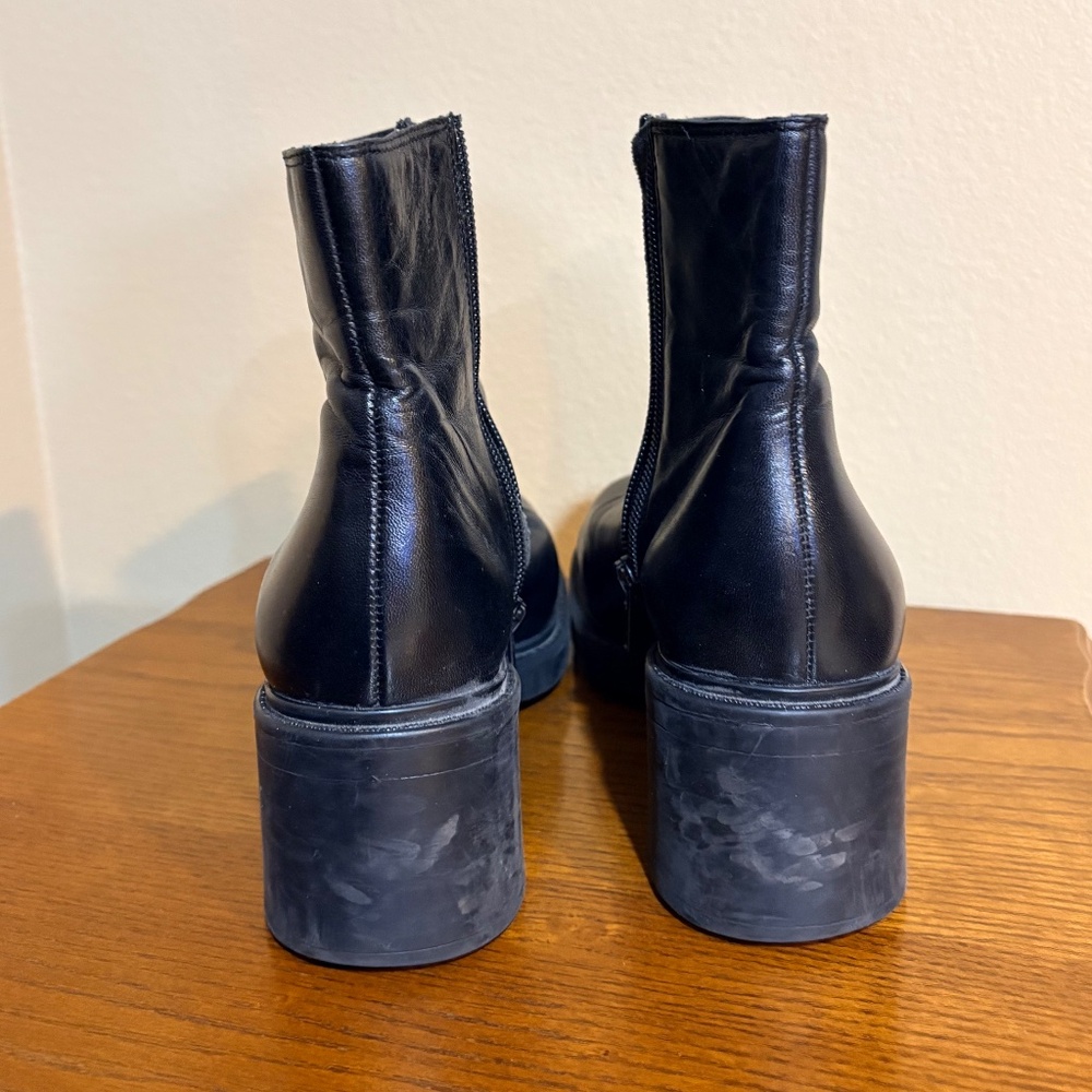 Nine West Cloud 9 Black Leather Ankle Boots Women's 8M - Picture 4 of 14